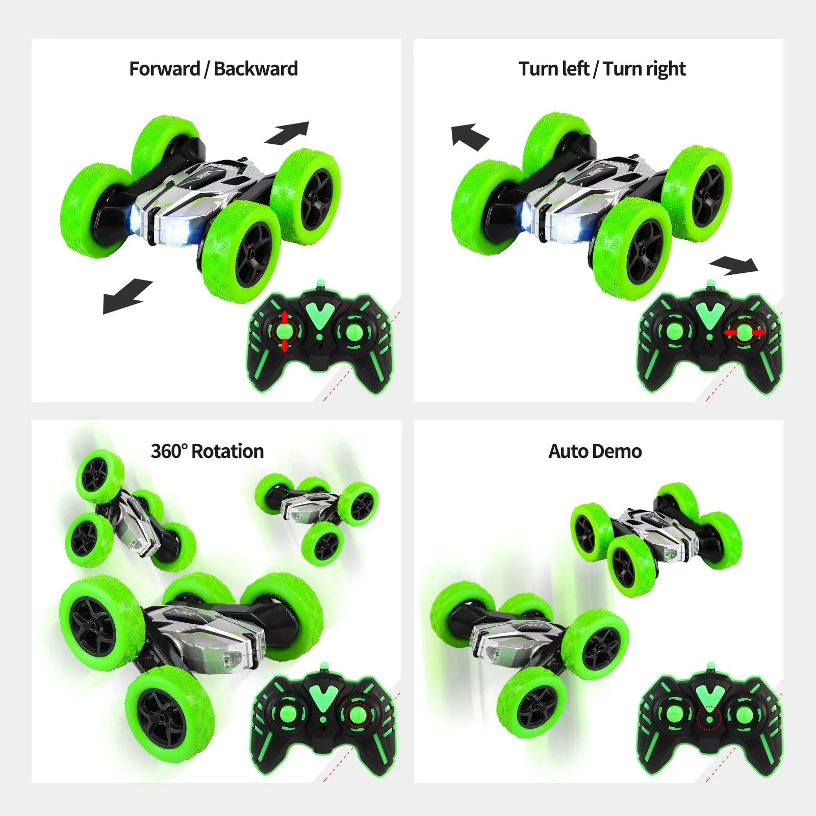 Remote Control Car RC Cars Double-Sided Swing Arm 360 ° Flip Stunt Car 4WD High-Speed Rotating Toy Cars RC Drift Car, Remote Control Car for Boys 8-12