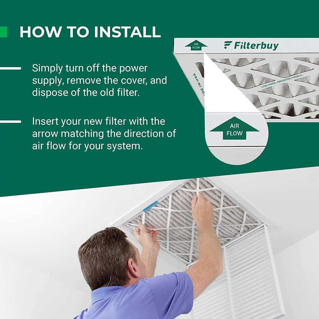 Filterbuy 16x20x1 MERV 13 Pleated HVAC AC Furnace Air Filters (6-Pack)