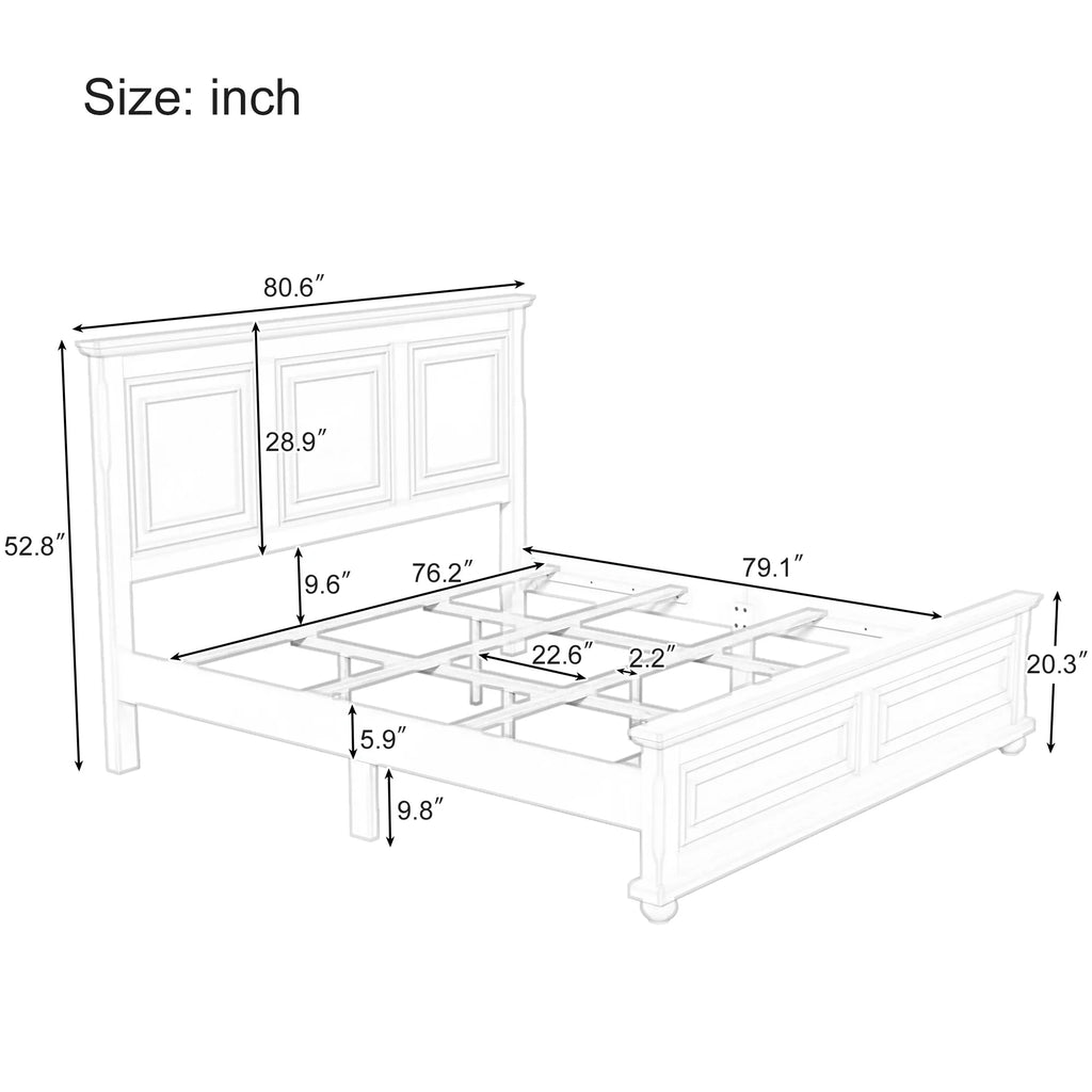 Elegant Stone-Toned Town & Country Pinewood Mansion King Bed with Classic Style