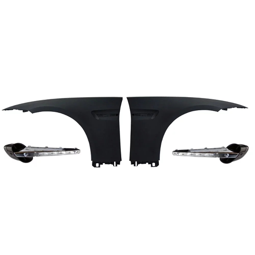 Ikon Motorsports Suitable with 07-13 E92 2Dr Complete M3 Front Fender Conversion Side Vent With LED Signal