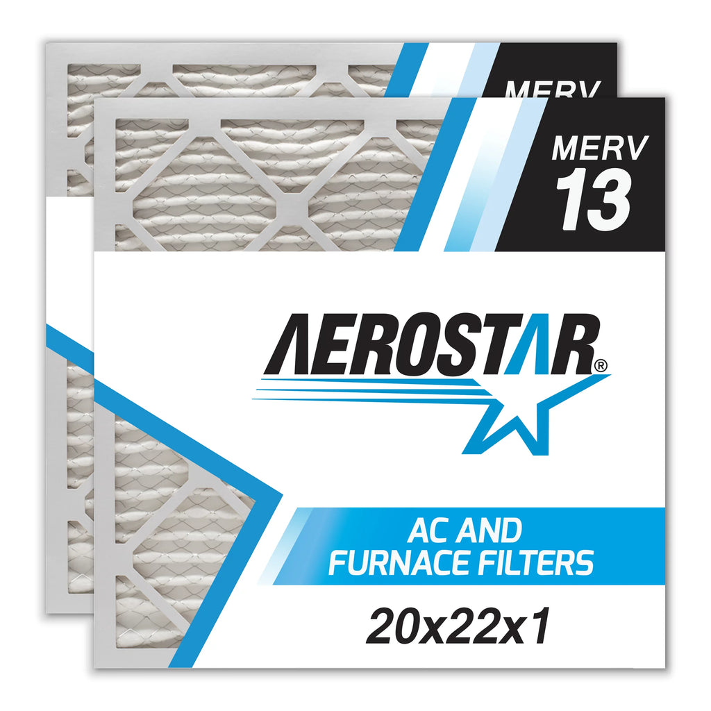 20x22x1 Air Filter by Aerostar - MERV 13, Box of 2