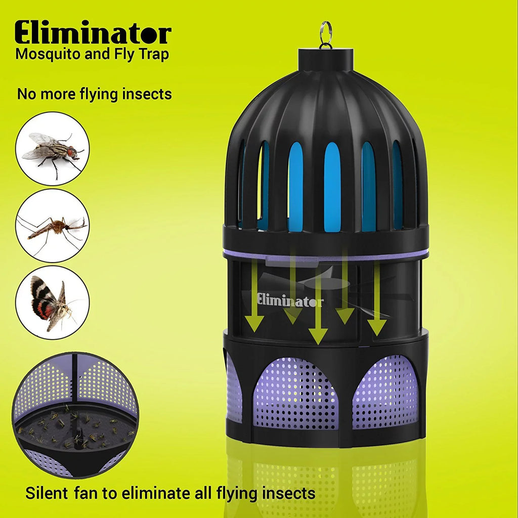 Eliminator Powerful Indoor Mosquito and Fly Trap with Bright LED UV Light Attracter and Fan/Get Rid of All Mosquitoes and Flies Mosquito Catcher Killer for Residential & Commercial Use [UPGRADED]
