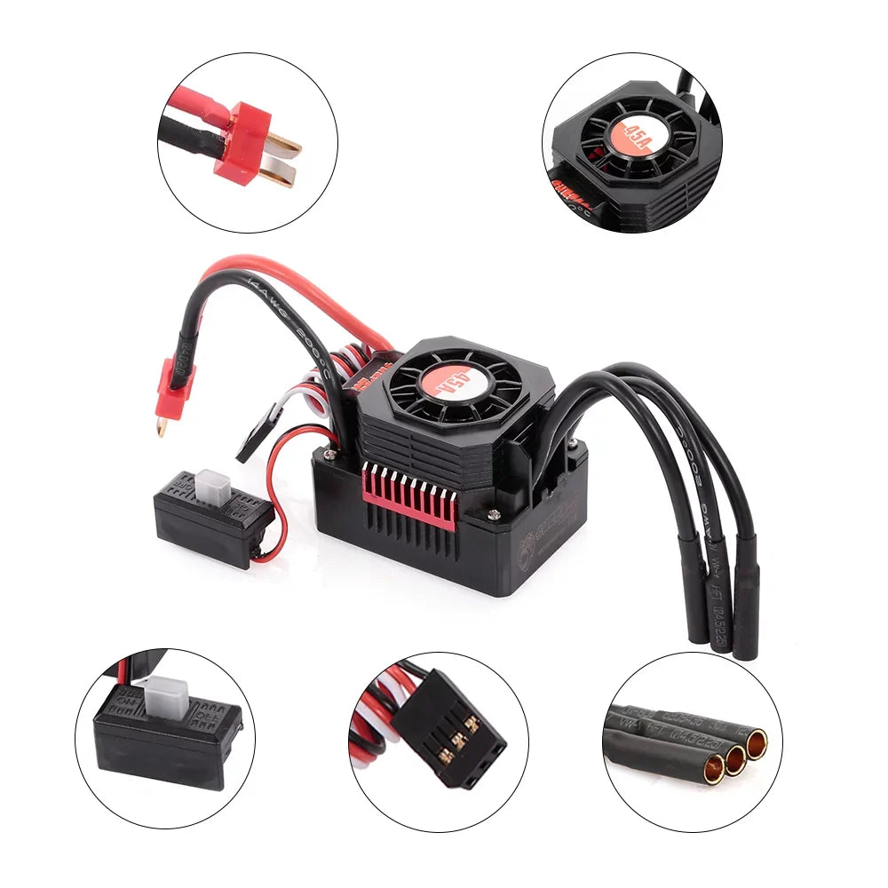 Eccomum SURPASS HOBBY F540 4370KV Brushless Motor Waterproof 45A ESC with BEC for 1/10 RC Car Truck