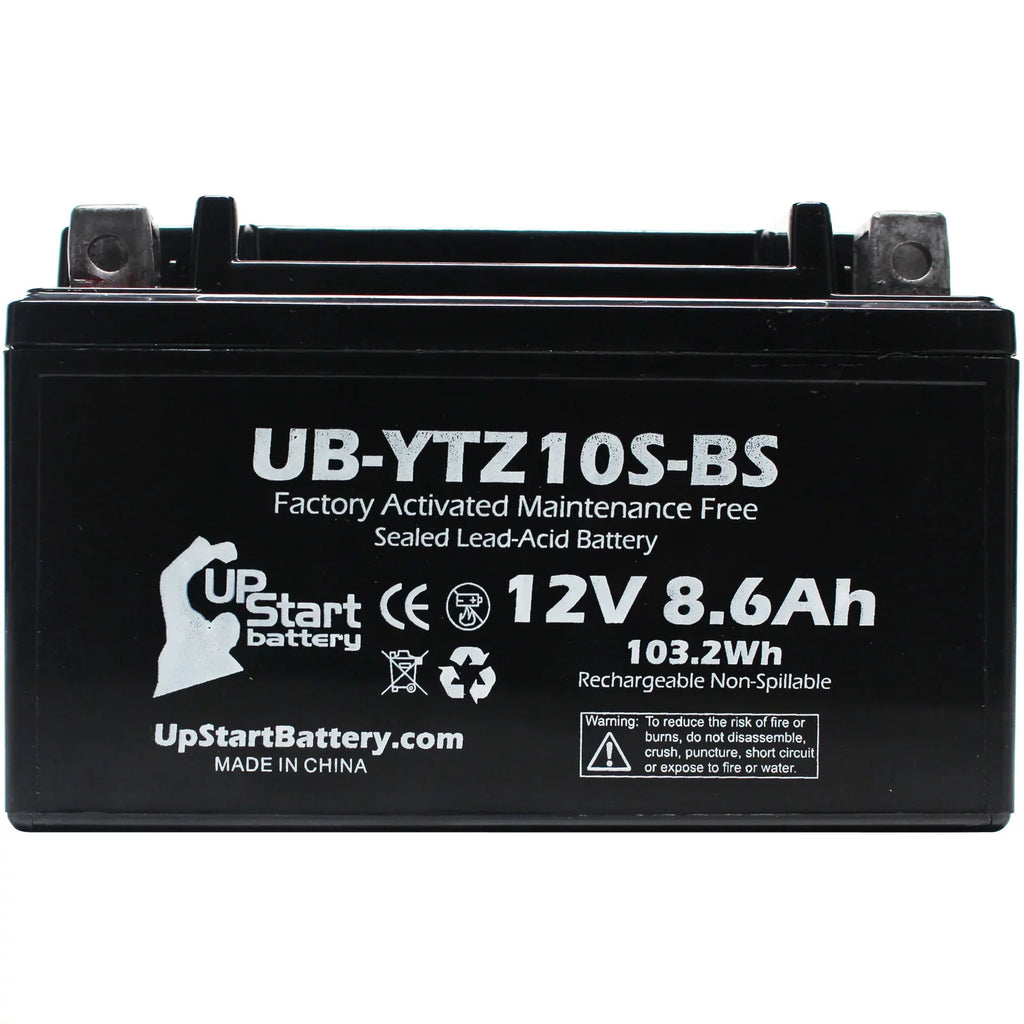 3-Pack UpStart Battery Replacement for 2011 Yamaha YZF-R1 1000CC Factory Activated, Maintenance Free, Motorcycle Battery - 12V, 8.6Ah, UB-YTZ10S-BS