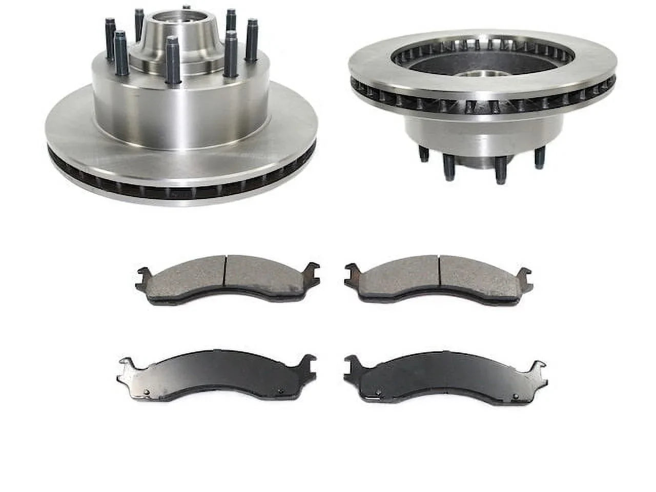 Front Ceramic Brake Pad and Rotor Kit - Fitting with 1999 - 2007 Ford E350 Super Duty 2000 2001 2002 2003 2004 2005 2006