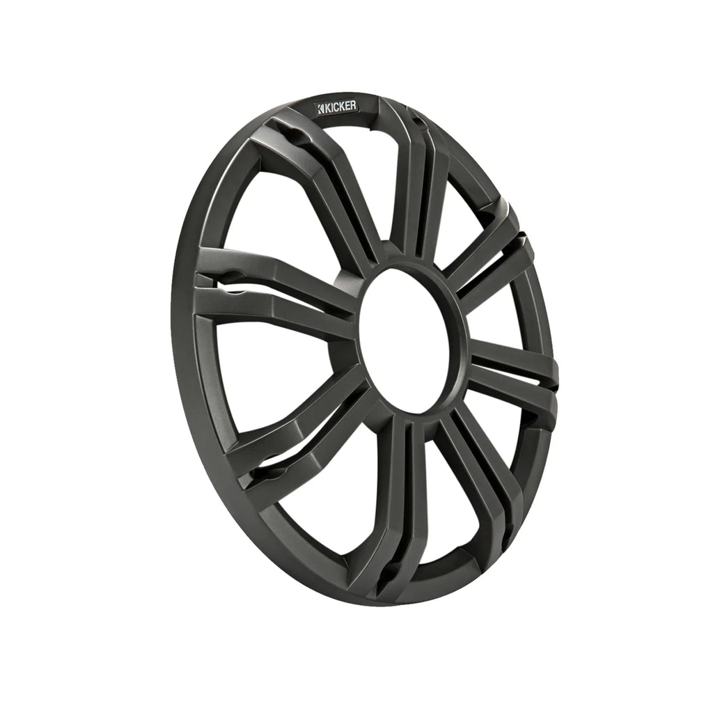 2 Kicker 45KMF104 10" Environment Subwoofers for Freeair Applications - 2 Kicker 45KMG10W 10" LED Grilles (Charcoal)