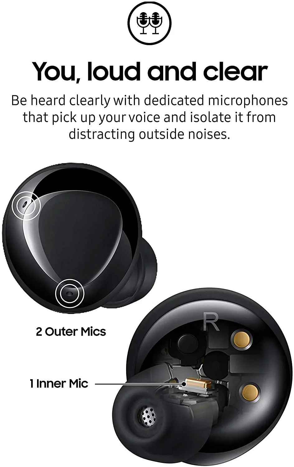 Urbanx Street Buds Plus True Wireless Earbud Headphones For Samsung I9190 Galaxy S4 mini - Wireless Earbuds w/Active Noise Cancelling - BLACK (US Version with Warranty)