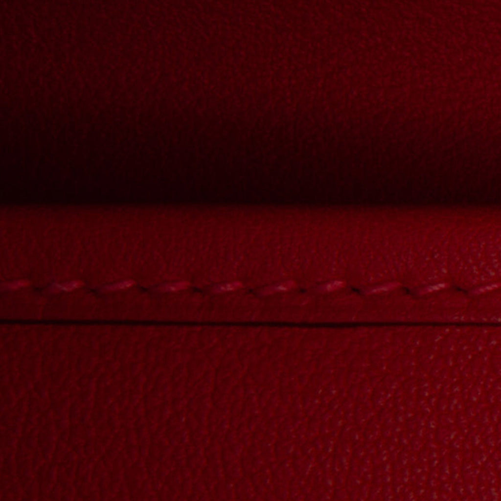 Pre-Owned Authenticated Hermès Swift Jige Duo Wallet Calf Leather Red Long Wallets Unisex (Good)
