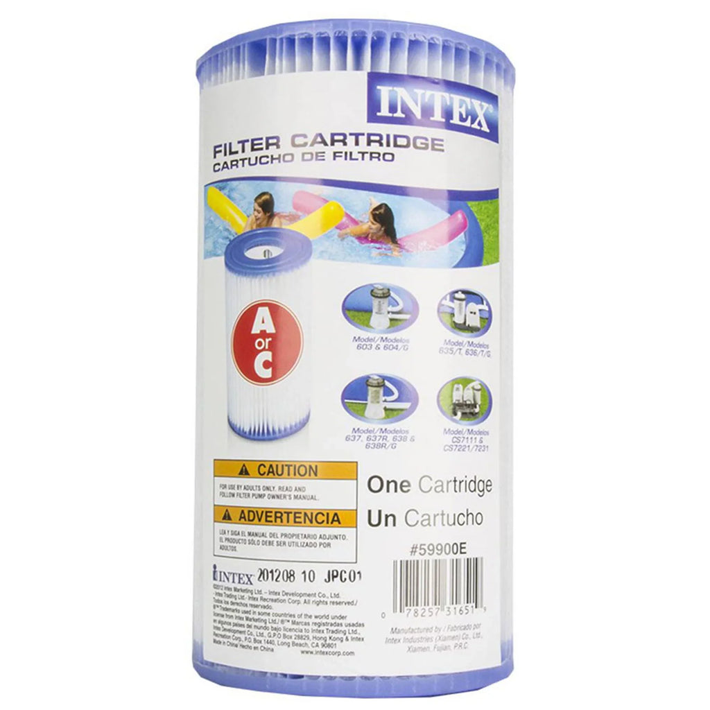 Intex Metal Above Ground Pool w/ Pump, Filter Cartridge 6 Pack, and Coating