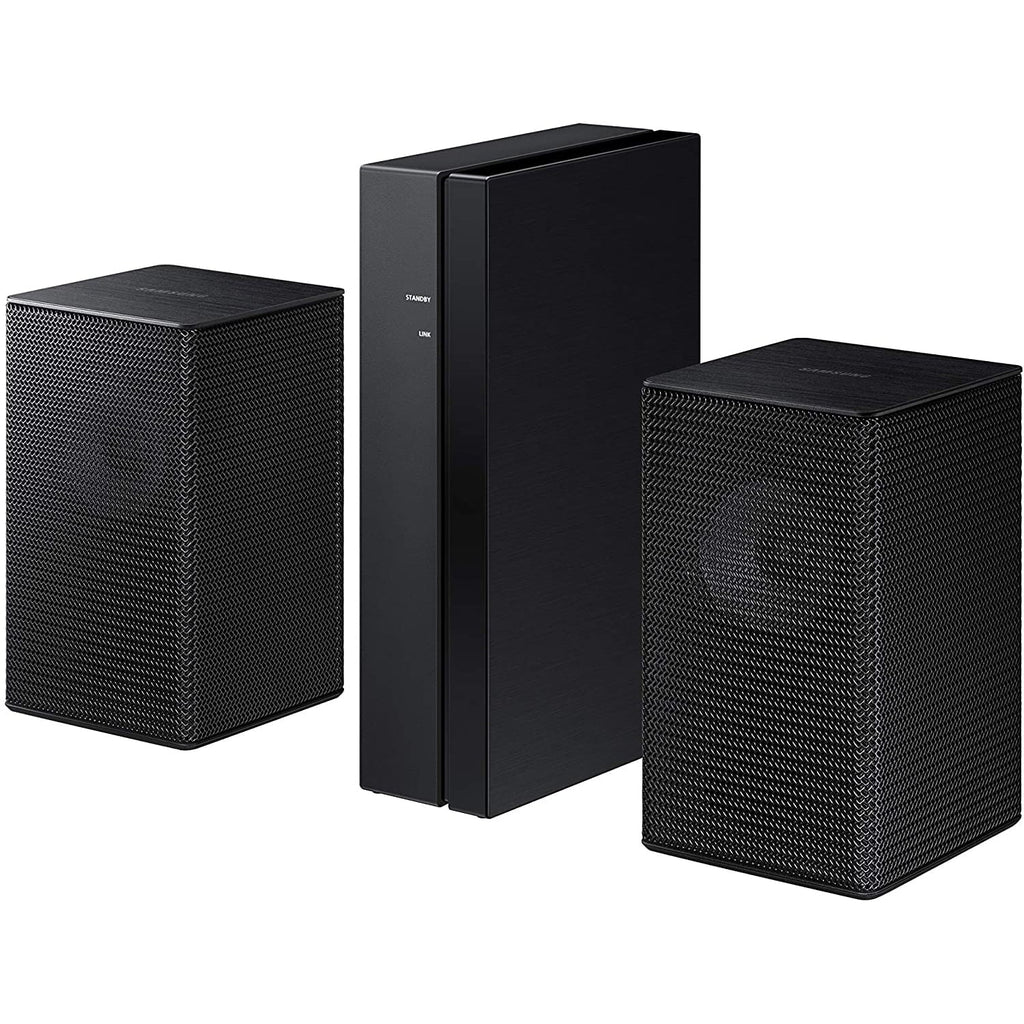 Samsung SWA-9100S Wireless Rear Speaker Kit 2.0ch SWA-9100S/ZA for Soundbar Surround Sound Home Theater Expansion Bundle with Deco Gear Pack of 3 Wall Mount Shelf Stands