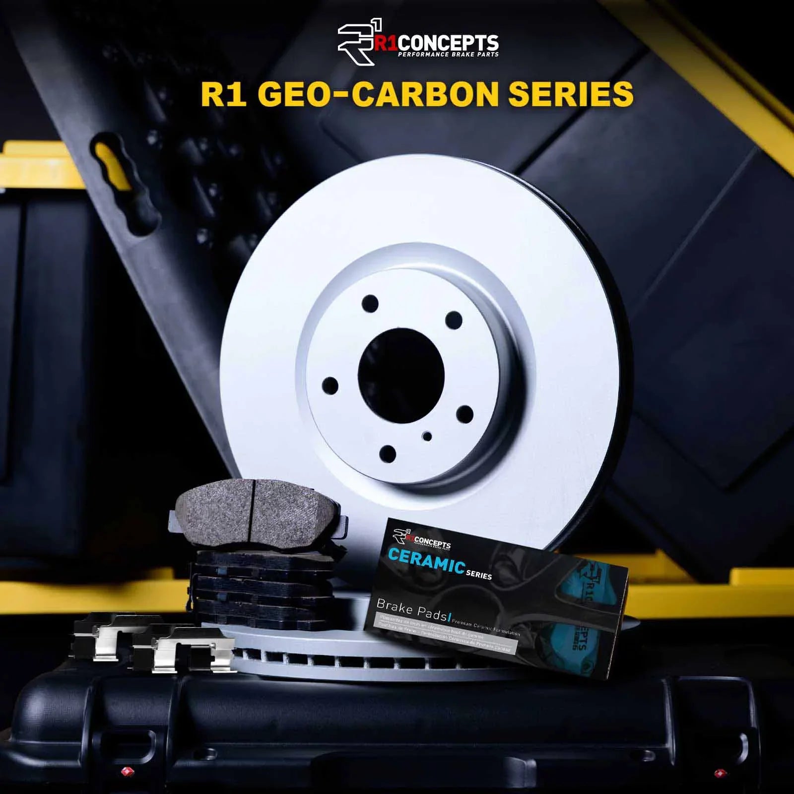 R1 Concepts Wdwh1 76064 R1 Concepts Brake Rotor Carbon Coated With Ceramic Pads Fits select: 2007-2018 TOYOTA YARIS, 2012-2019 TOYOTA PRIUS C