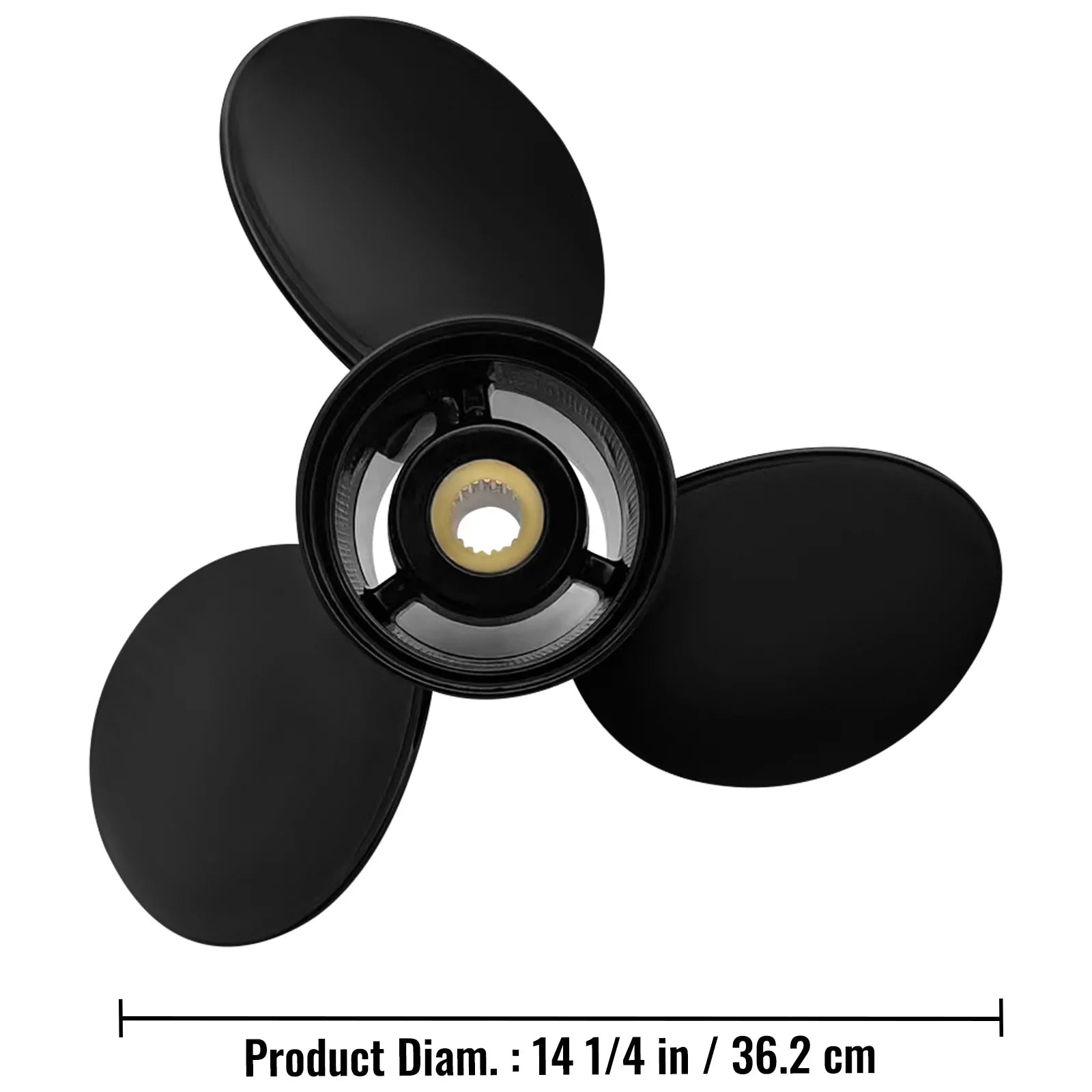 VEVOR Outboard Propeller, 3-Blade 14 1/4 x 21" Craft Propeller, Replace for OEM 3817469, Matching SX Sterndrives Outboard Volvo Penta Engine, Right-handed Aluminium Propeller & 19 Spline Teeth