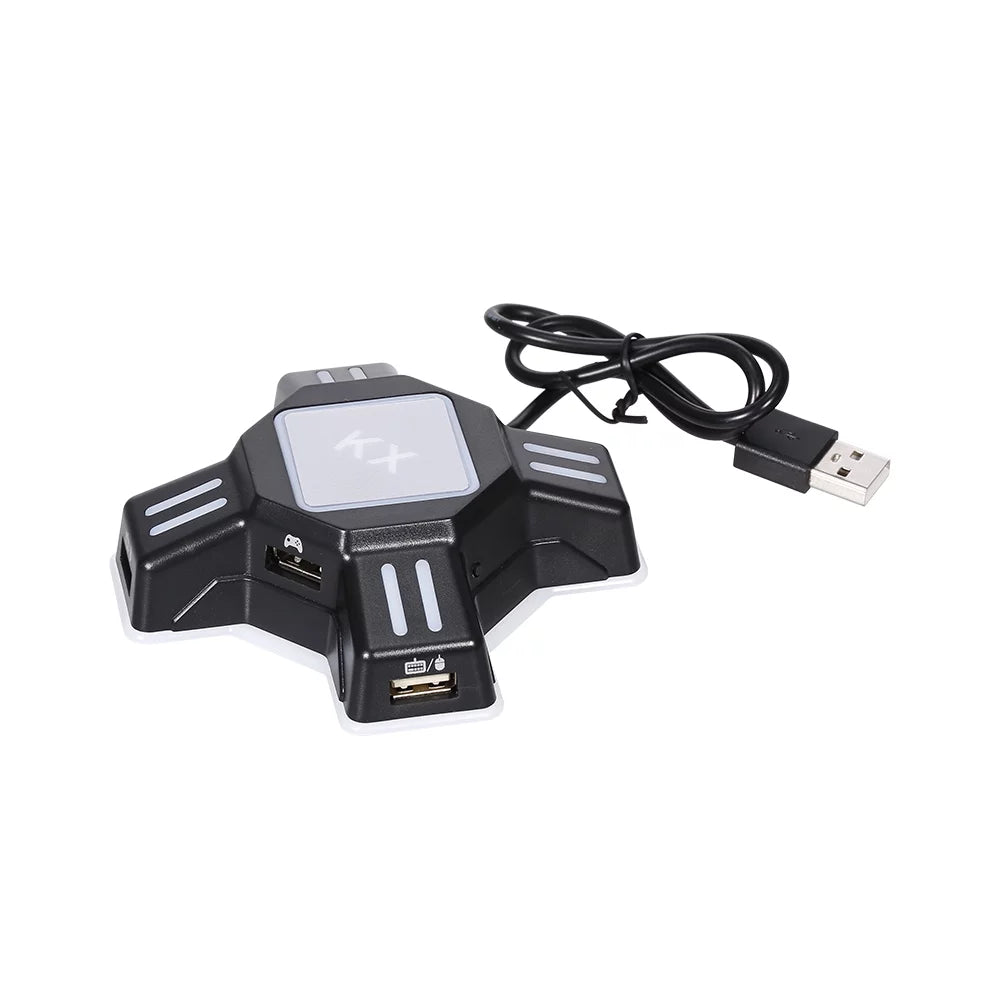 Andoer KX Adapter USB Mobile Gaming Keyboard and Mouse Converter Plug and Play Replacement for N Switch/Xbox One/ / PS3 Black