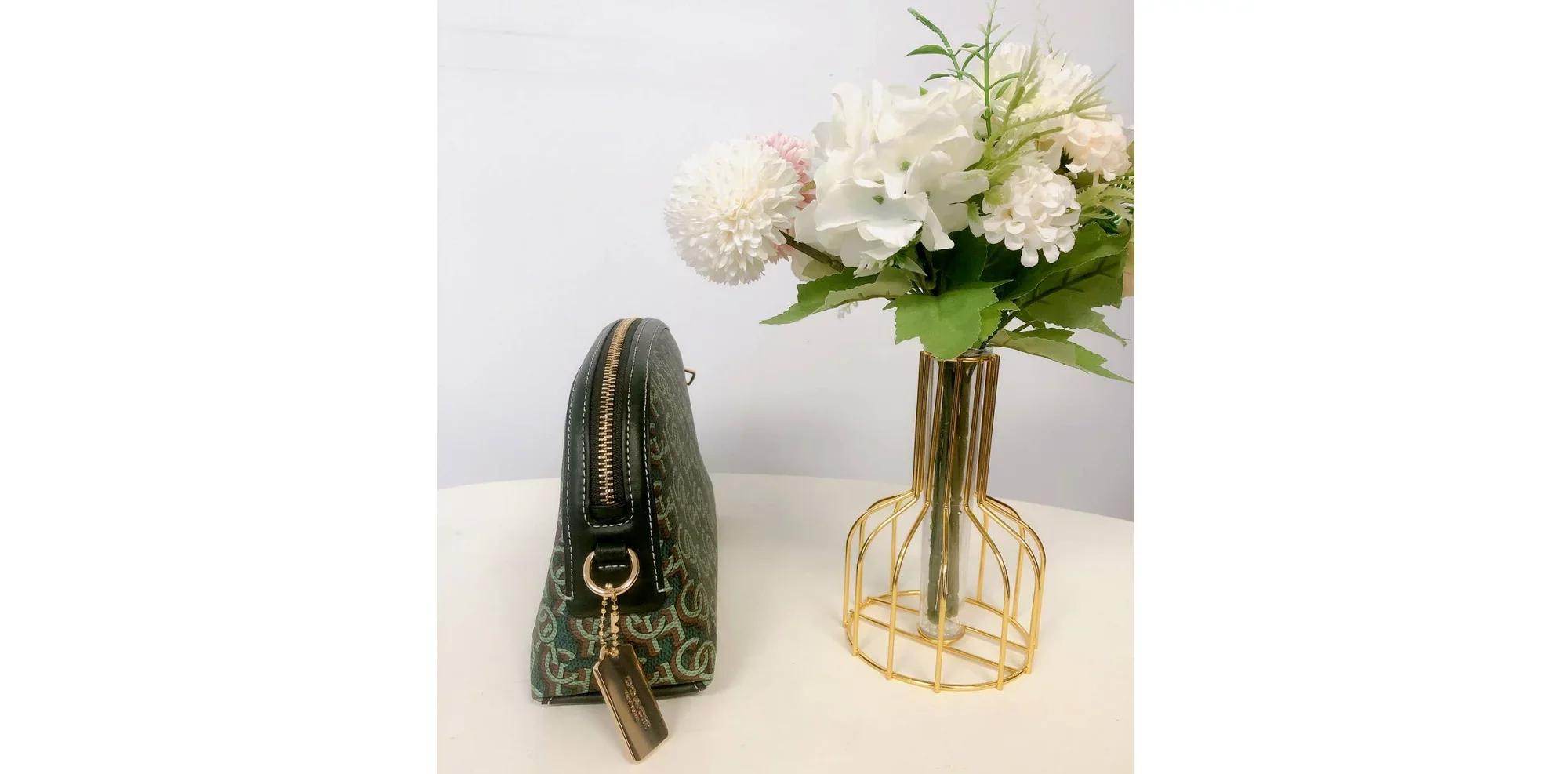 Coach CF343 Madi Crossbody With Coach Monogram Print IN Green