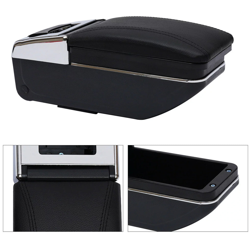 ZhdnBhnos Car Armrest Storage Box Container Rotatable Arm Rest Holder Center Console Black For Nissan Versa/Tiida/Latio 2007-2011