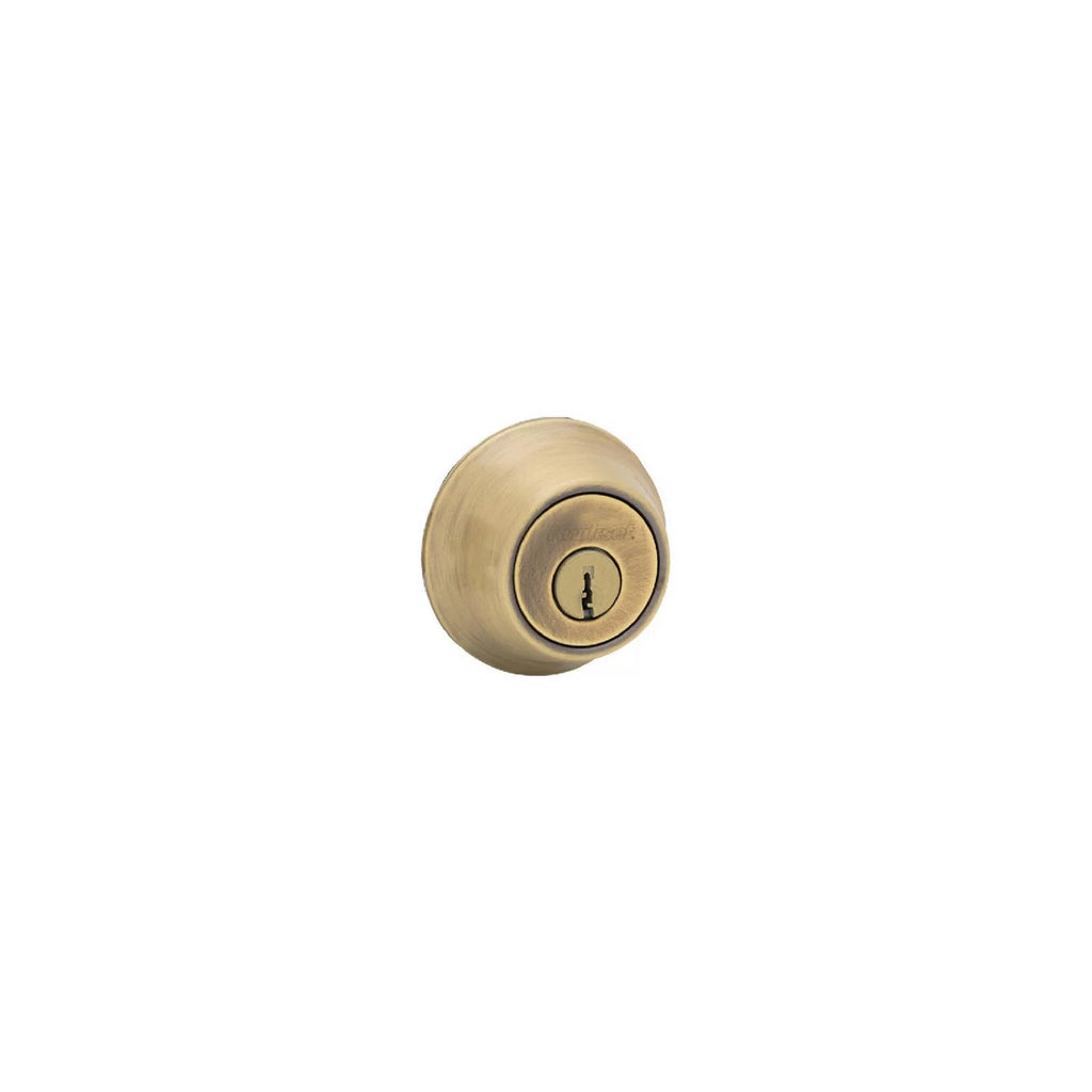 Kwikset 665 5 CP SMT RCAL RCS K6 Security Double-Cylinder Deadbolt, Antique Brass - Quantity 1