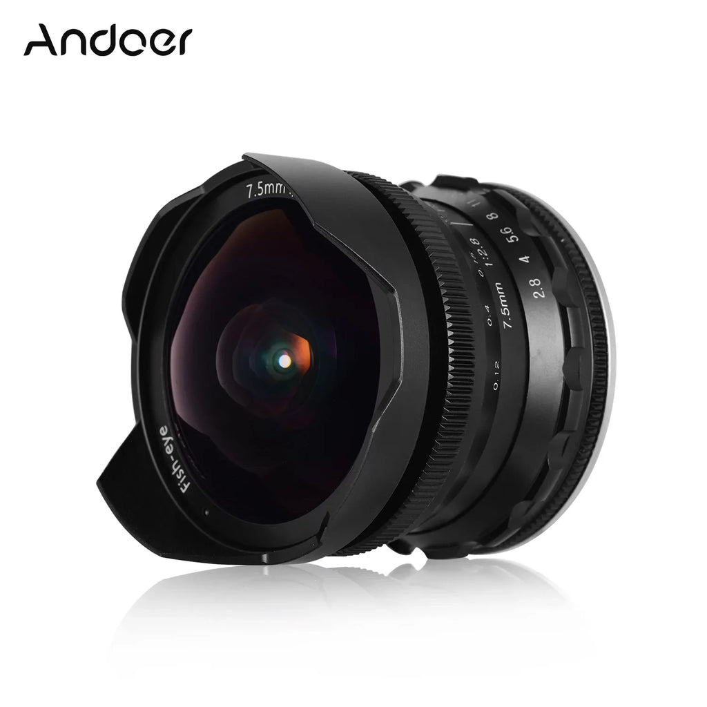 Andoer Camera lens,7.5mm F2.8 Manual Wide Aperture E-mount Lens 180° Wide Aps-c FrameLens Suitable With F2.8 Manual Fisheye Aperture E-mount Lens A6300 A6000 5100 Camera A6600 A6100 Ainn