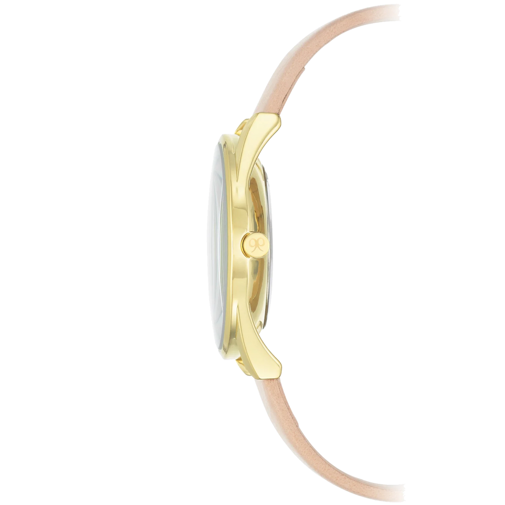 Nine West Women's Gold-Tone and Pastel Pink Strap NW/1994WTPK Watch