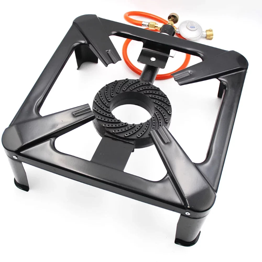 Nebublu Propane Gas Cooker - Single Cast Iron Stove for Camping BBQ, Portable and Efficient