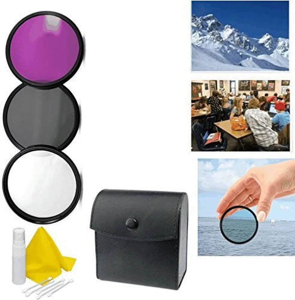 Sony Alpha A6000 Appropriate 3-Piece Multiple Coated Filter Kit 49mm + 3pc Cleaning Kit