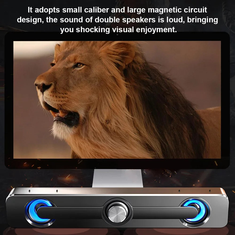 GoolRC V-111 Computer Speaker USB Wired Powerful Bar Stereo Subwoofer Bass Speaker Surround Sound Box for PC Laptop Phone Tablet MP3 MP4