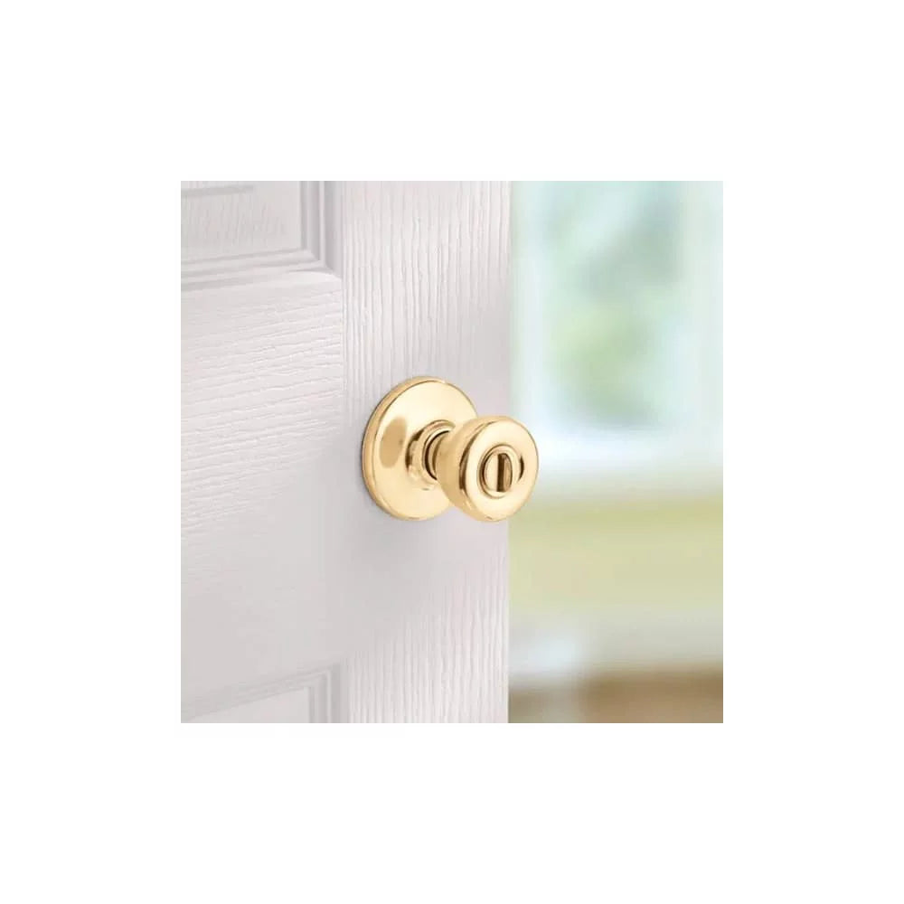 Kwikset Mobile Home Polished Brass Steel Privacy Knob 3 Right or Left Handed