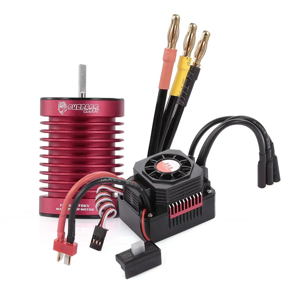 Eccomum SURPASS HOBBY F540 4370KV Brushless Motor Waterproof 45A ESC with BEC for 1/10 RC Car Truck