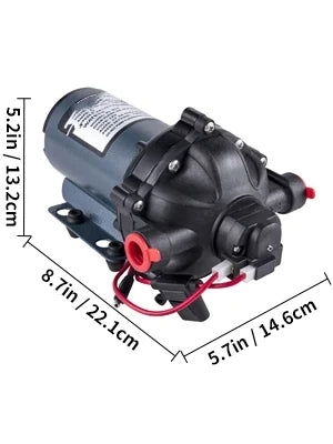 BENTISM RV Water Pump 5.3 GPM 5.5 Gallons Per Minute 12V Water Pump Automatic 70 PSI Diaphragm Pump with 25 Foot Coiled Hose Washdown Pumps for Vessel Caravan Rv Marine Yacht