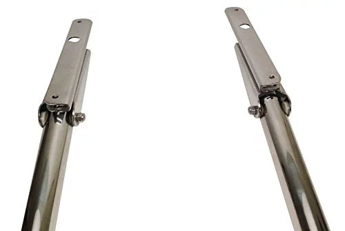 Pactrade Marine Vessel Stainless Steel 3 Steps Telescopic Folding Ladder with Rubber Foot Grips