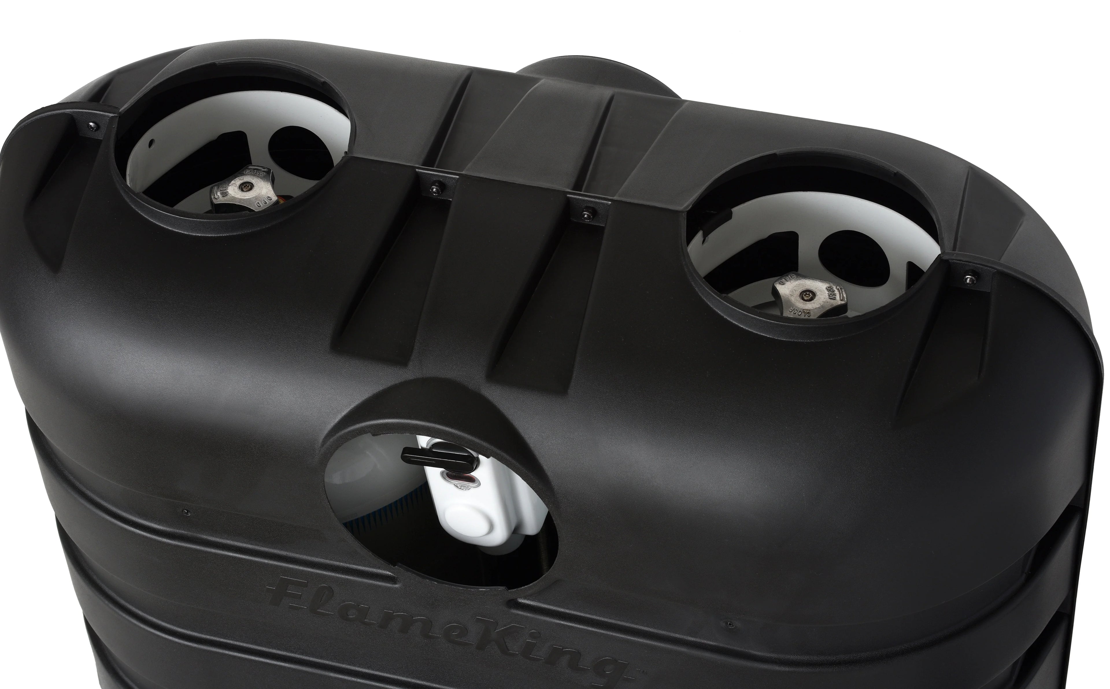Flame King Heavy Duty Dual 20LB Black Propane Tank Shield for RV, Camper and Travel Trailer