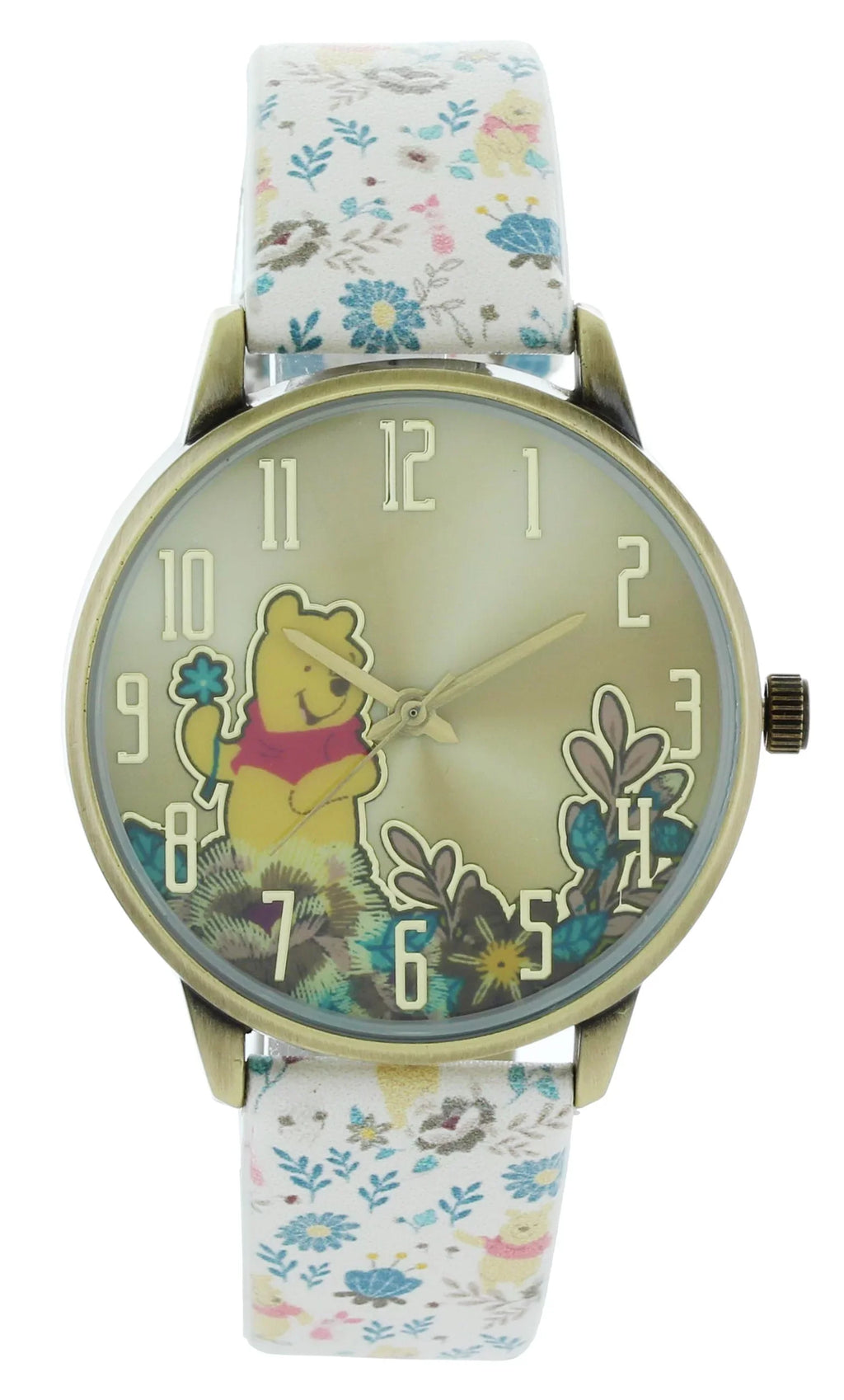 Cute Classic look Disney Winnie The Pooh Printed Band Watch Enjoy Picking flower WP5037-AB