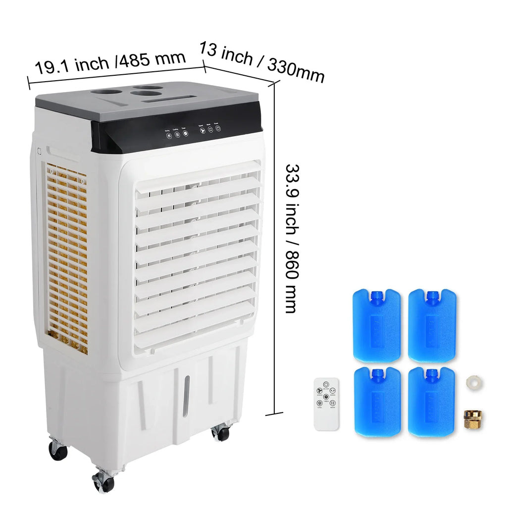 SKYSHALO Evaporative Cooler Swamp Cooler 3-in-1 2100 CFM 7 Gal 12h Timer Air Humidifier