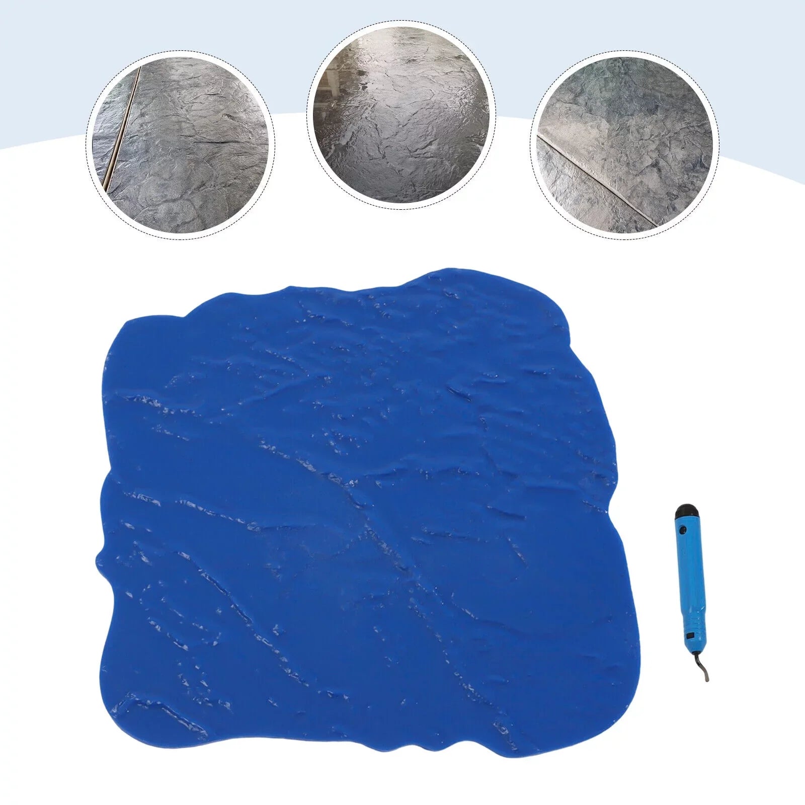 Miumaeov Concrete Floor Stamp Mold Concrete Seamless Stamp Mat Cement Texture Stone Slate 12*12 Inch