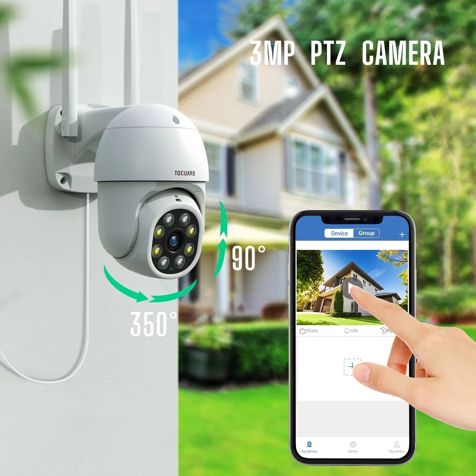 Toguard CCTV Security Camera System Outdoor with 1TB Hard Drive, 2X3MP Wireless WiFi Dome Camera HDMI Connector