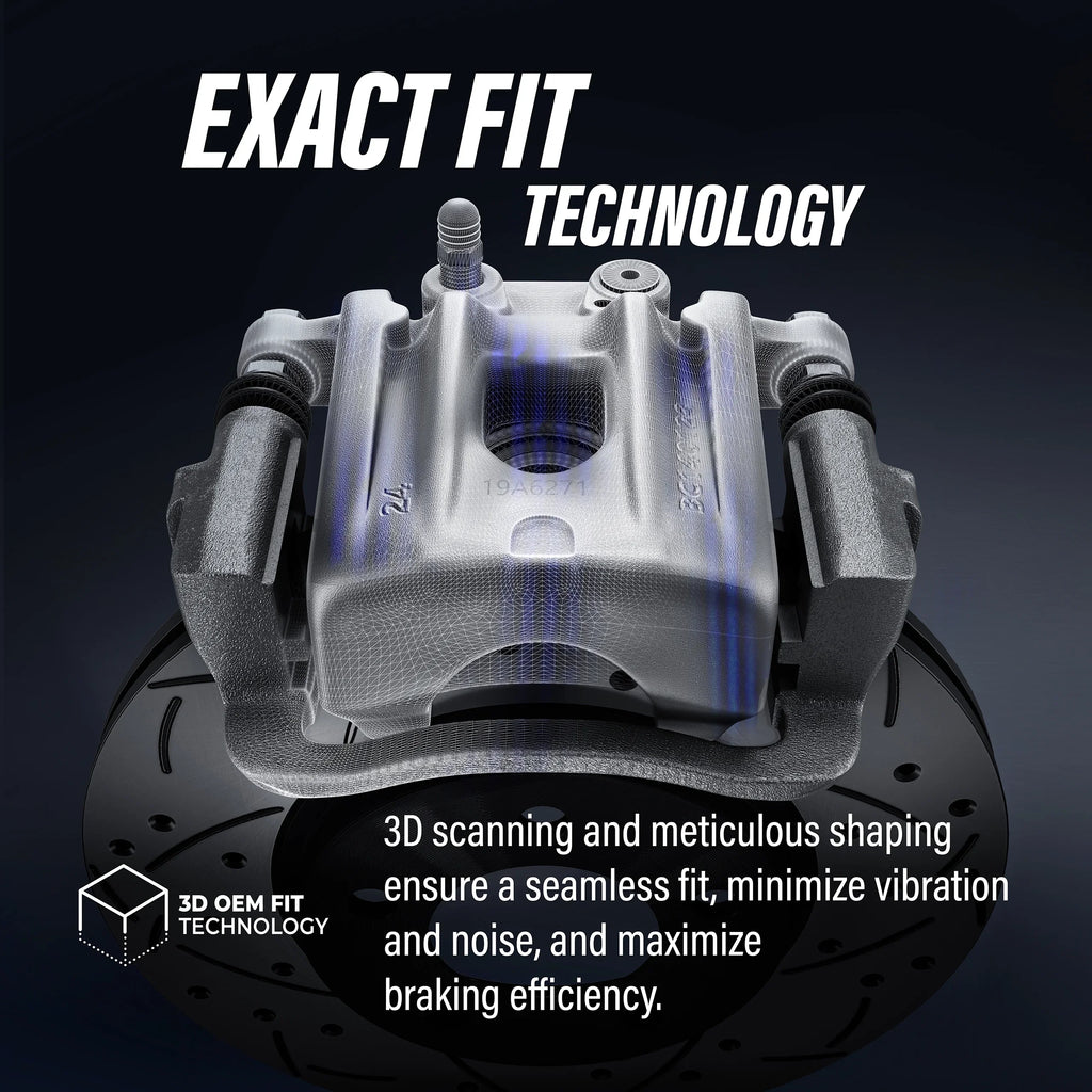 Transit Auto Rear Disc Brake Caliper Rotors And Ceramic Pads Kit For 2012 Ram C/V With Dual Piston Front KC8-100707C