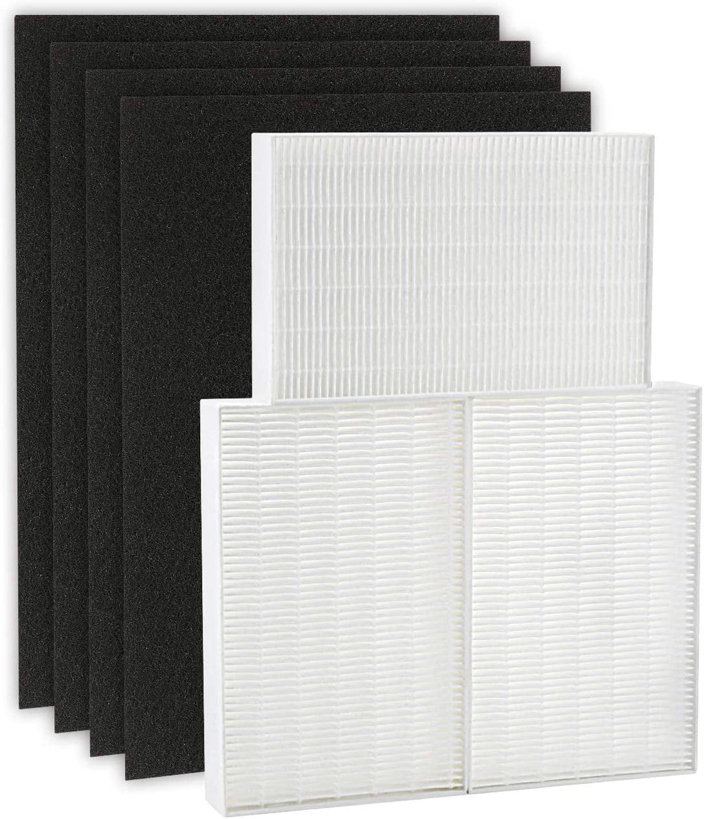 Air Purifier HEPA 13 Filter R, HRF-R3 Suitable with Honeywell Air Purifier HPA300 3 Pack with 4 Pack Precut Activated Carbon Pre-Filters Replacement HRF-AP1,Home Air Purifier Parts & Accessories
