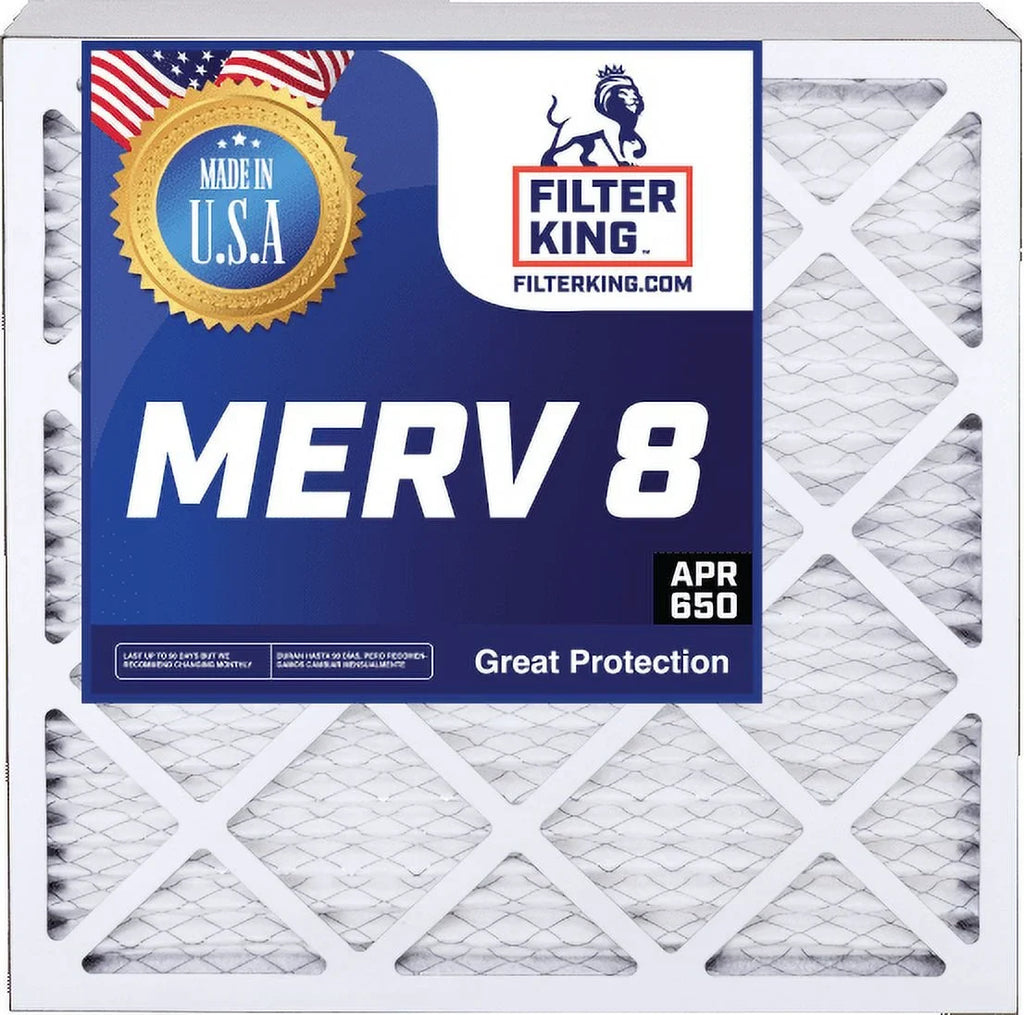 Filter King 14x28x0.5a Air Filter | 4-PACK | MERV 8 HVAC Pleated A/C Furnace Filters | MADE IN USA | Actual Size: 14 x 28 x 0.5"