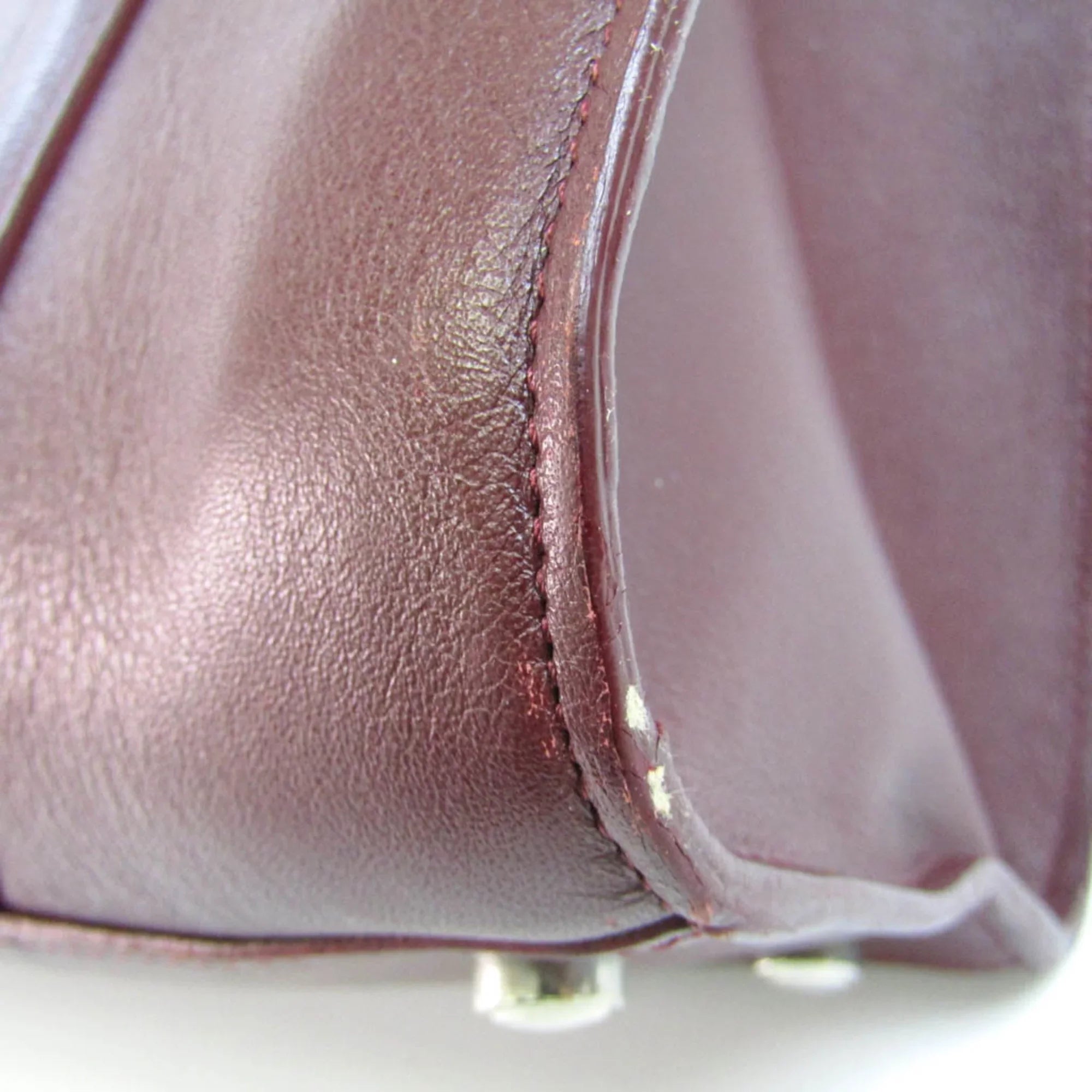 Pre-Owned Cartier Cabochon Women's Leather Tote Bag Bordeaux (Good)