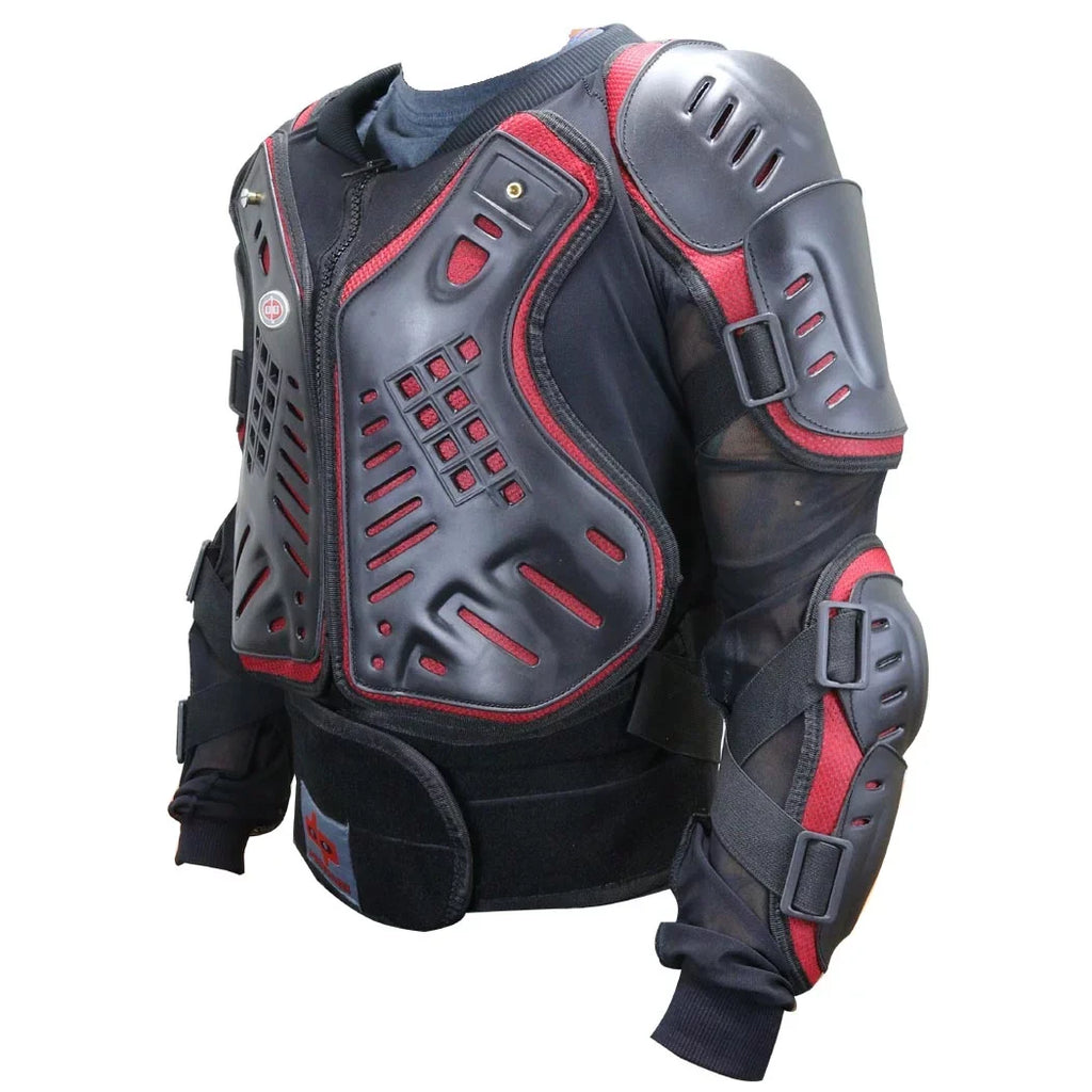 Perrini Red & Black CE Approved Full Body Armor Motorcycle Jacket - Medium