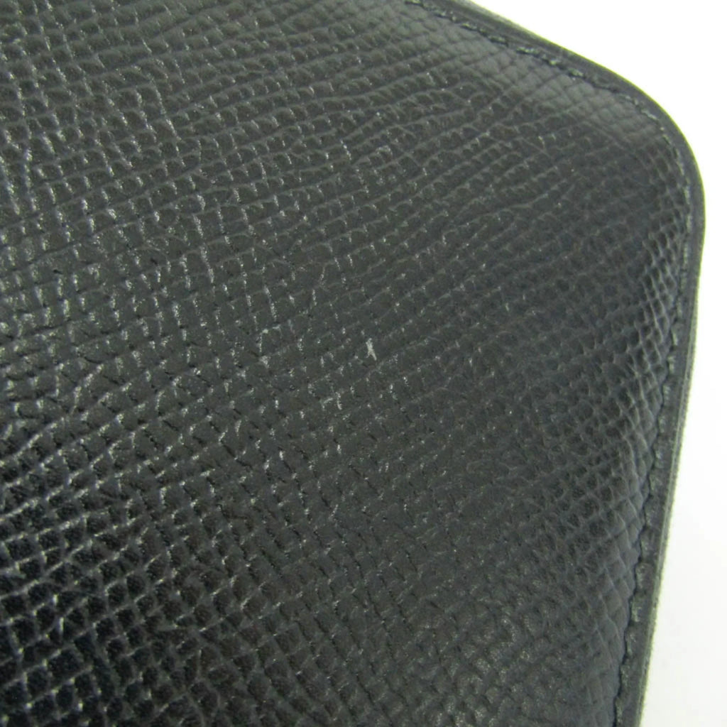 Pre-Owned Hermes Travel Case Men,Women Epsom Leather Long Wallet (bi-fold) Black (Good)
