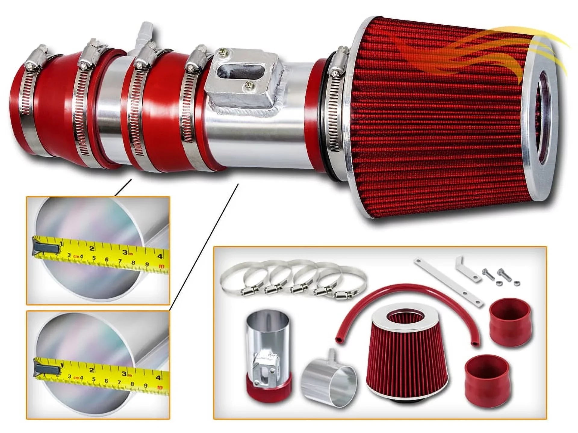 RTUNES RACING - RED - SHORT RAM INTAKE Suitable For 08-12 HONDA ACCORD/CROSSTOUR / 07-14 ACRUA TL