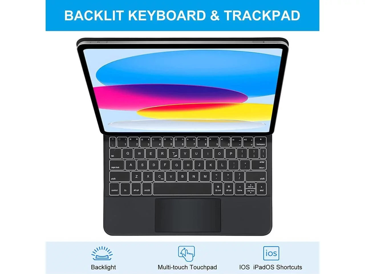 Magic Keyboard for iPad Pro 11 inch 2022 2021 2020 2018 4th 3rd 2nd 1st Gen iPad Air 5 2022 Air 4 10.9 2020 Backlit Trackpad Keyboard Magnetic Stand Shield
