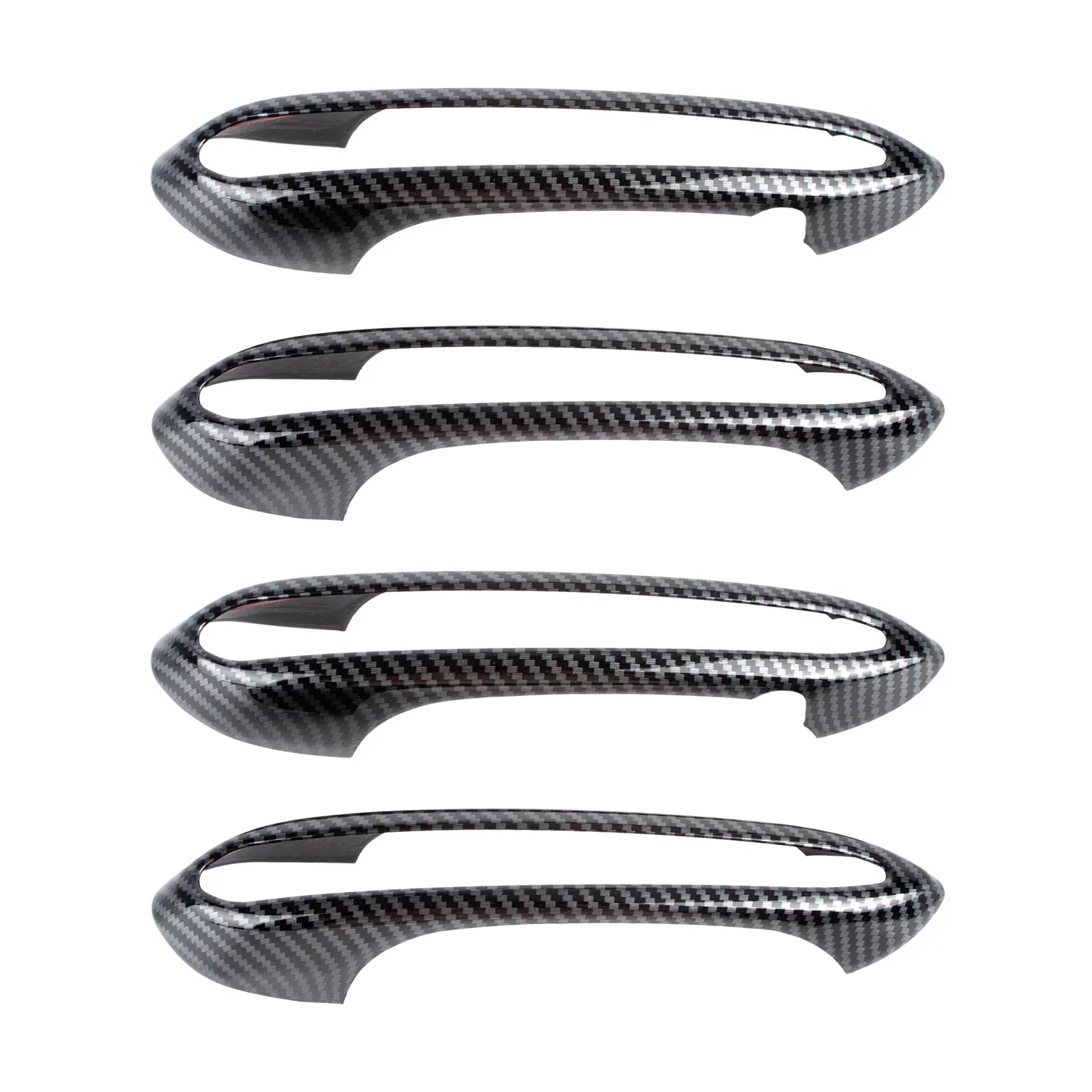 Xotic Tech 1 Set (4 pieces) Exterior Door Handle Surround Wrap trims, Carbon Fiber Style, Matching with BMW 5 Series G30 2018-up