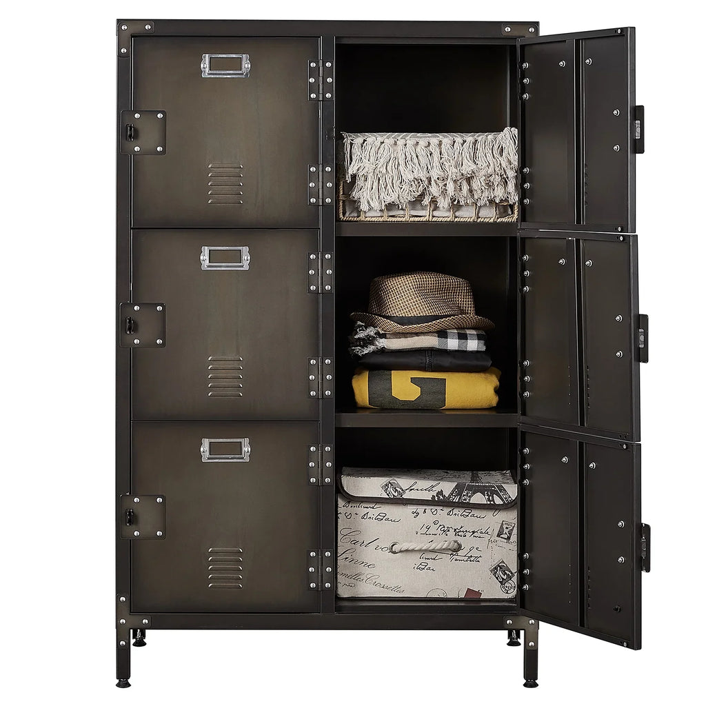 STANI Metal Locker 47.3" Steel Storage Cabinet with 2 Shelf ,Office School Gym Bedroom Metal Storage Locker Cabinets for Employees Students Steel Locker
