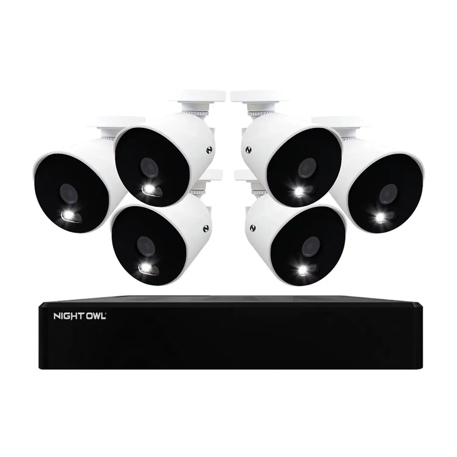 Night Owl Refurbished 12 Channel 4K DVR with 1TB Hard Drive and 6 Wired 4K Spotlight Cameras