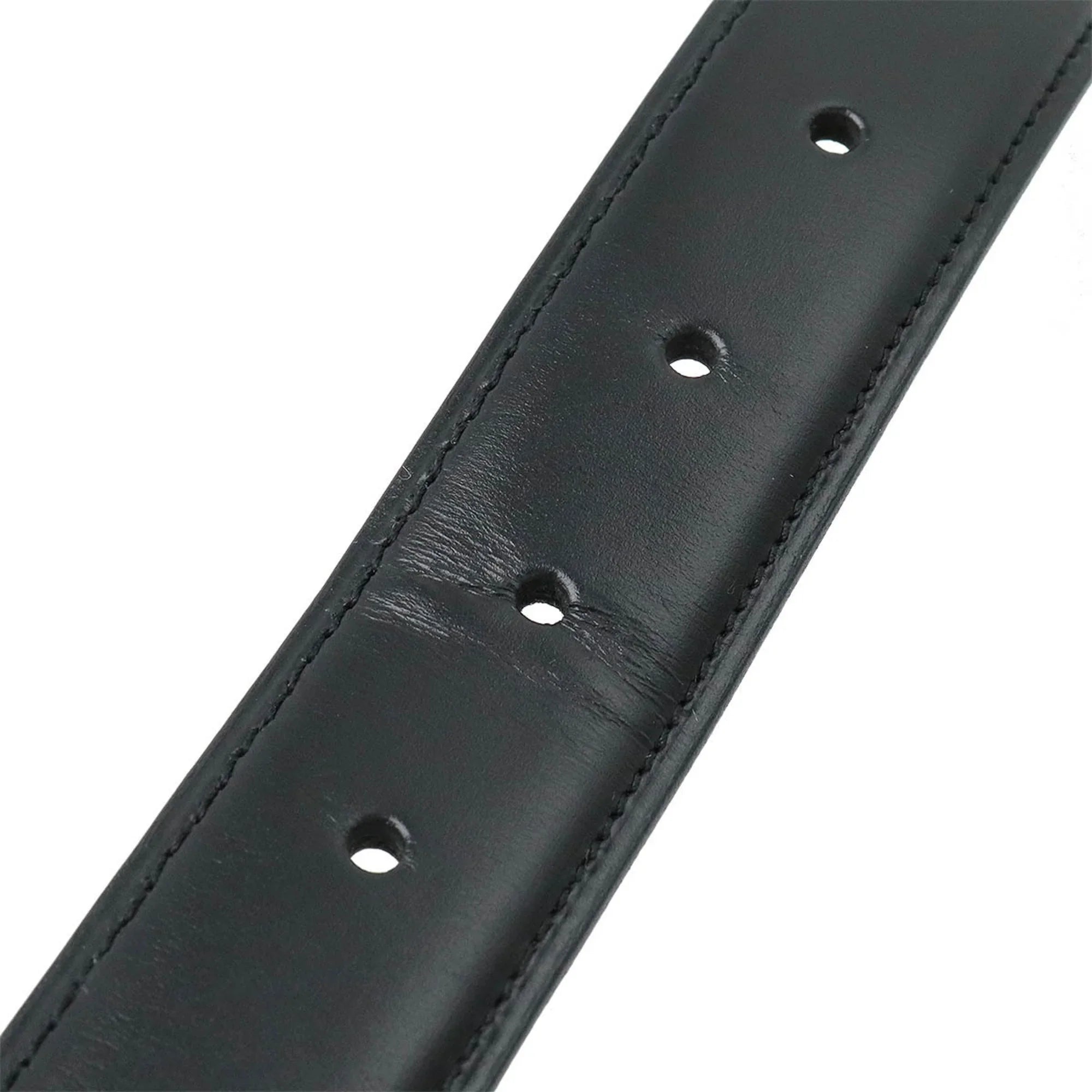 Pre-Owned Cartier Belt Leather Black Actual size approx. 109.5cm L5000011 (Like New)