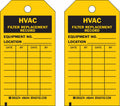 Brady HVAC Fl Replacement Rcd Tag,Bk/Yel,PK10 86444