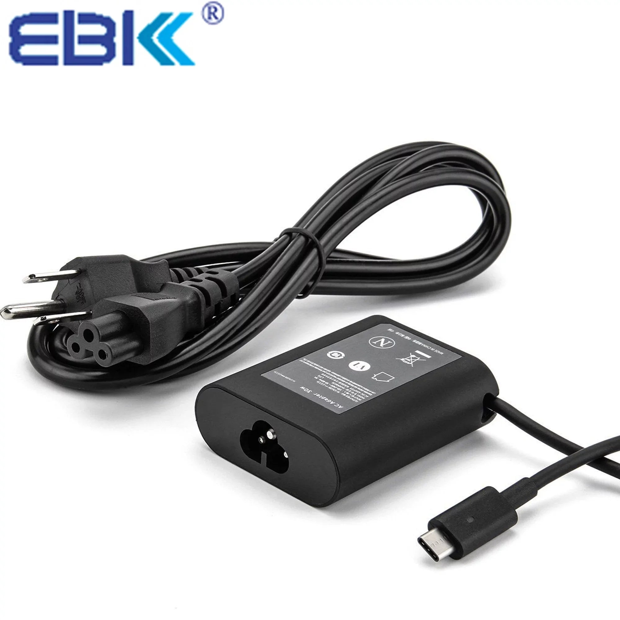 EBK 30W Replacement AC Power Adapter Charger for Dell XPS13 9365 XPS12 9250 Latitude 7350 7275 5175 5179 ( USB Type-C Connector )