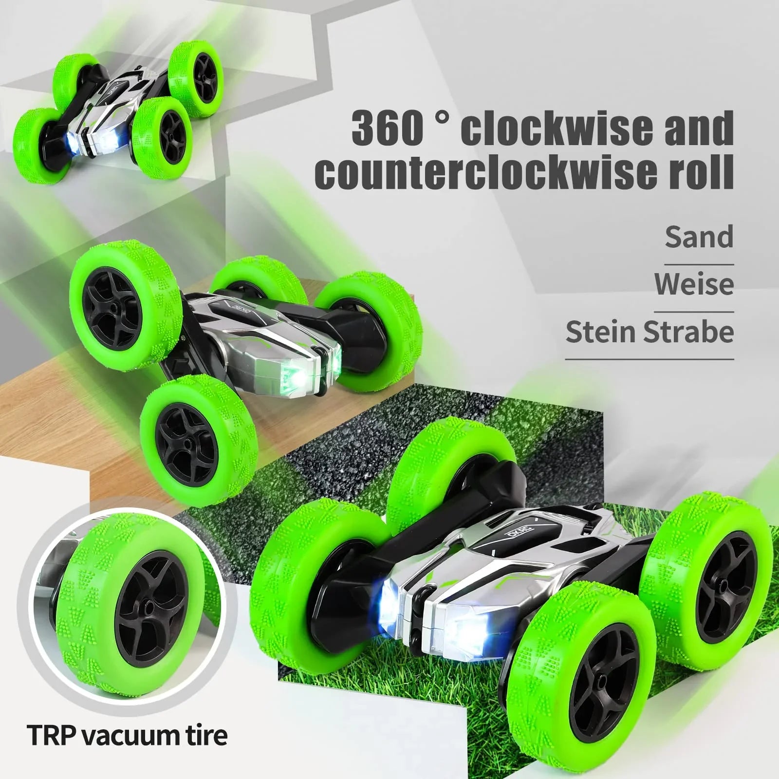 Remote Control Car RC Cars Double-Sided Swing Arm 360 ° Flip Stunt Car 4WD High-Speed Rotating Toy Cars RC Drift Car, Remote Control Car for Boys 8-12