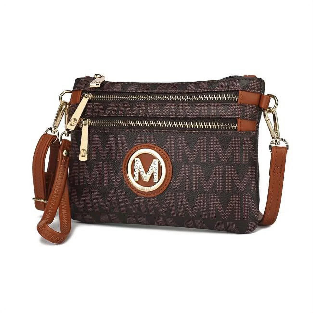 MKF Collection by Mia K Geneve M Signature Crossbody Bag, Brown